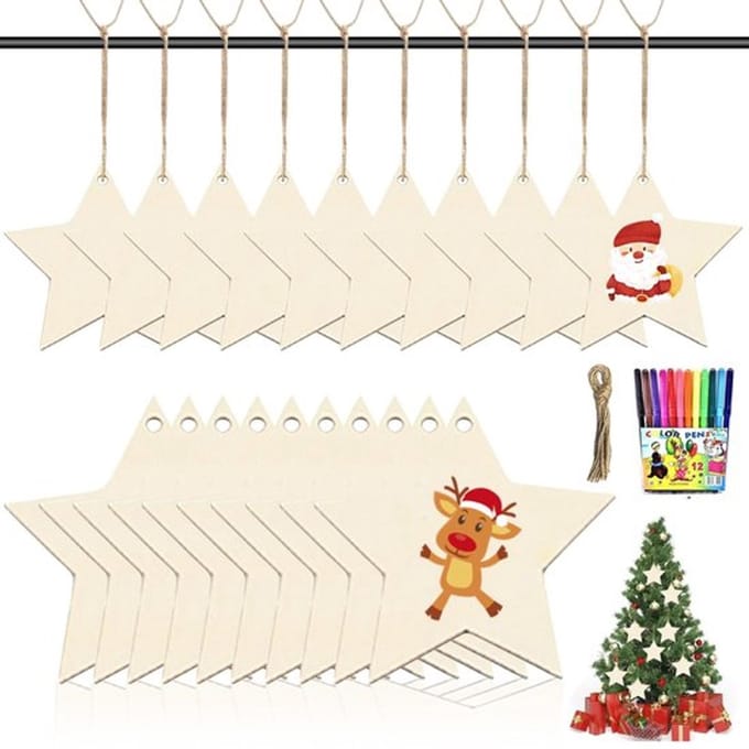 Store_7 - Houten Kersthangers - Knutselset voor Kinderen - Creatieve