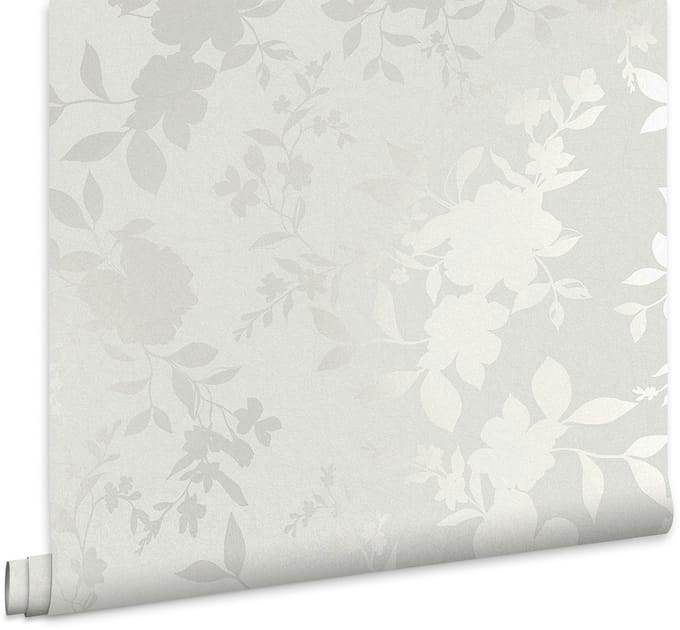Laura Ashley Westbourne Behang - Bloemen - 10mx52cm - Grijs