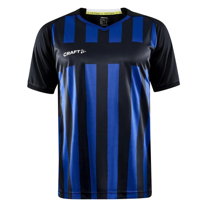 Craft Progress 2.0 Stripe Shirt Korte Mouw Heren - Zwart / Royal | Maat: S