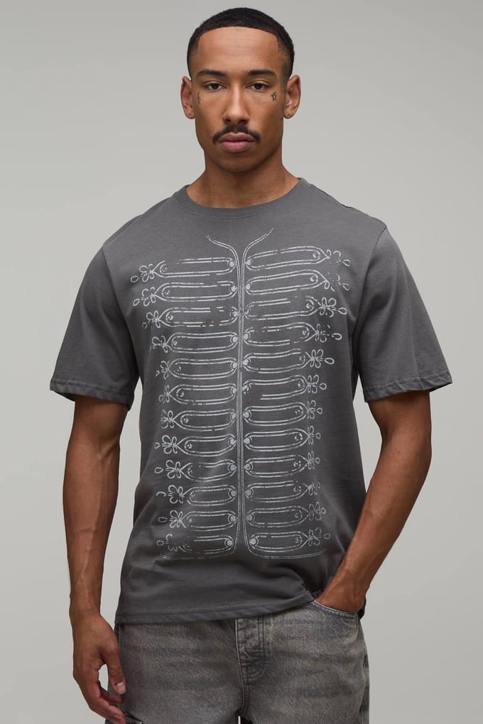 Antraciet Regular Napoleon Print T-shirt | Charcoal | Size Medium
