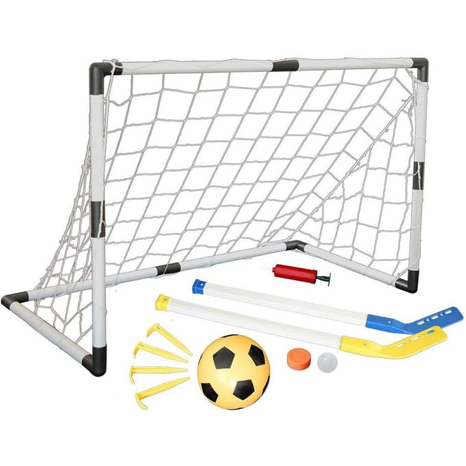 MASTER doel 94 x 61 x 48 cm met accessoires - bal en hockey sticks