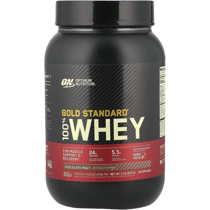 Optimum Nutrition, Gold Standard 100% Whey, Malt au chocolat, 2 lbs (907 g)