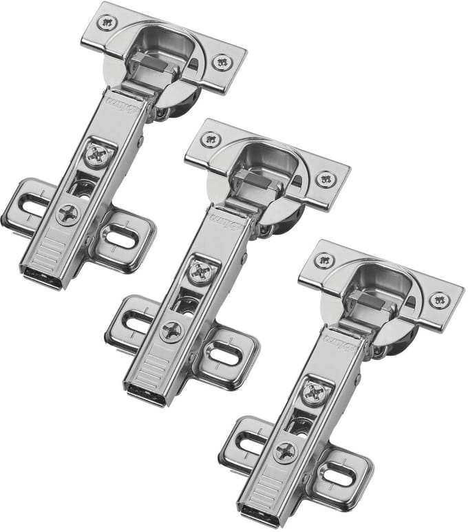 Set van 3 BLUM hoekscharnier 71B3580 110° met automatische sluiting incl. montageplaat 173L6100