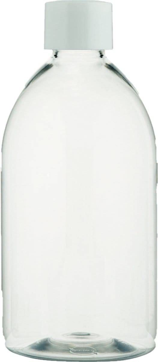 Lege Plastic Fles 500 ml PET - Transparant - met witte dop - set van 10 stuks - navulbaar - leeg