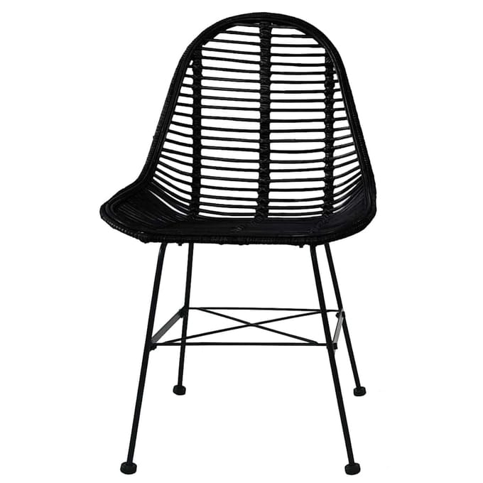 vidaXL - Eetkamerstoelen - 6 - st - natuurlijk - rattan - zwart