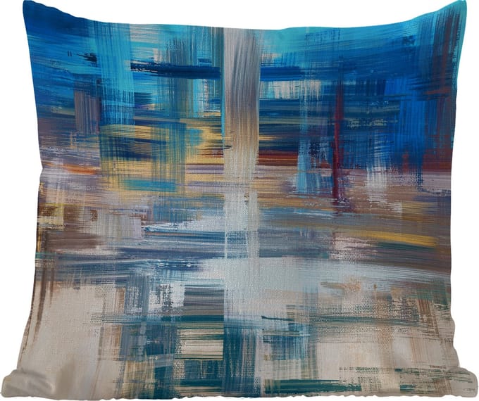 Buitenkussen Weerbestendig - Olieverf - Abstract - Schilderij - 50x50 cm