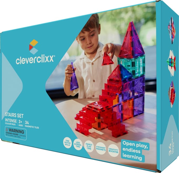Cleverclixx - Stairs set Intense - 34-delig - Magnetisch speelgoed - STEM