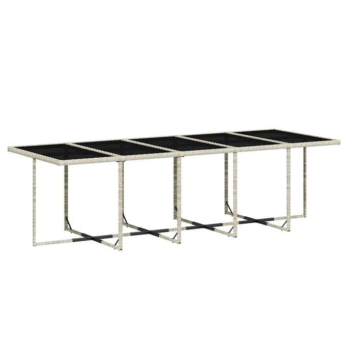 vidaXL - 11-delige - Tuinset - met - kussens - poly - rattan - lichtgrijs