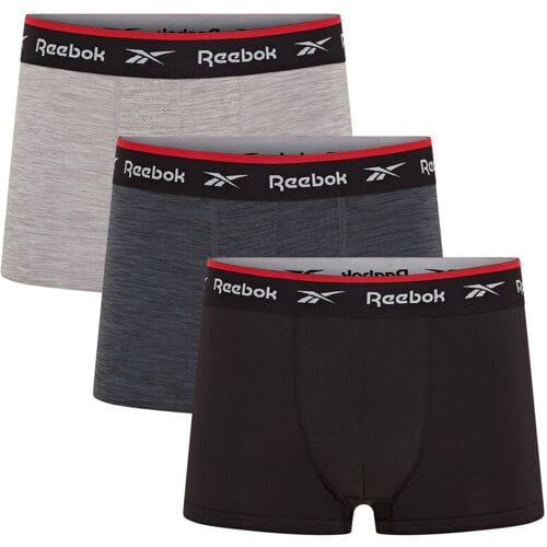 Reebok - Heren Boxershorts - 3-pack - Maat L - Redgrave - Black/Charcoal/Grey