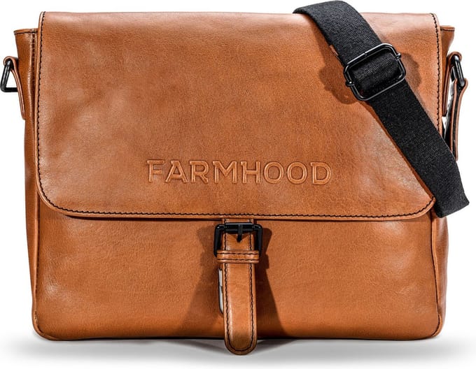 Farmhood Business tas Schoudertas Memphis Messenger 1F Cognac Bruine