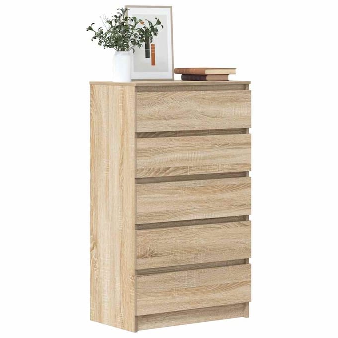 vidaXL - Ladekast - 60x36x103 - cm - bewerkt - hout - sonoma - eikenkleurig