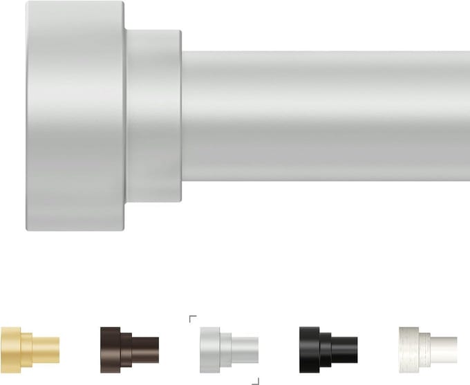 Extra Lange Verstelbare Gordijnroede 30-60 cm Zilver Robuust en Decoratief
