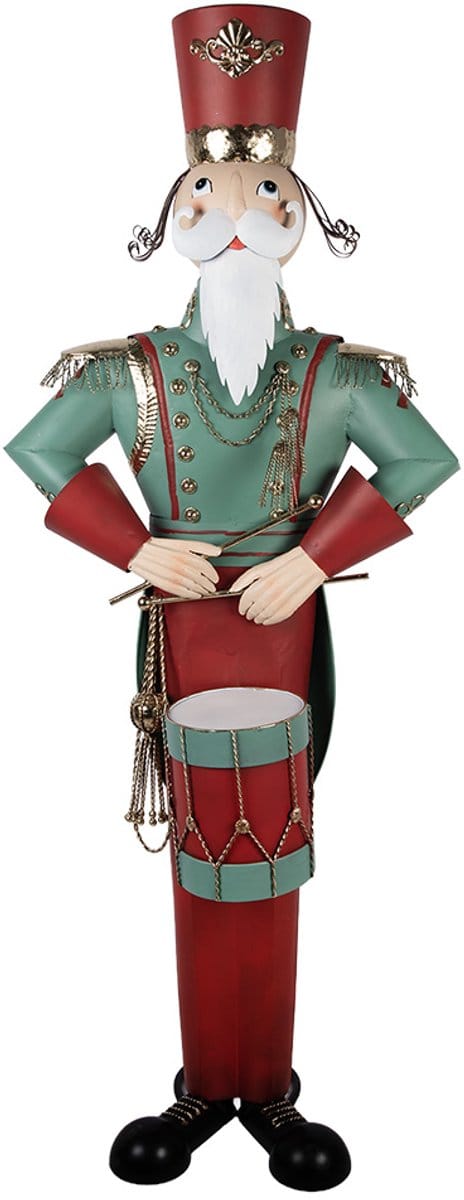 Clayre & Eef Kerstdecoratie Beeld Notenkraker 75x50x186 cm Rood Metaal