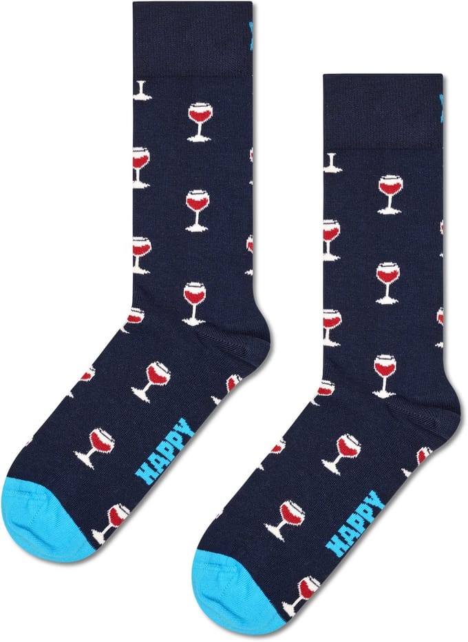 Happy Socks Sokken 2-Pack Wine - Maat 41-46 - Heren - Grappige sokken - Halfhoge sokken