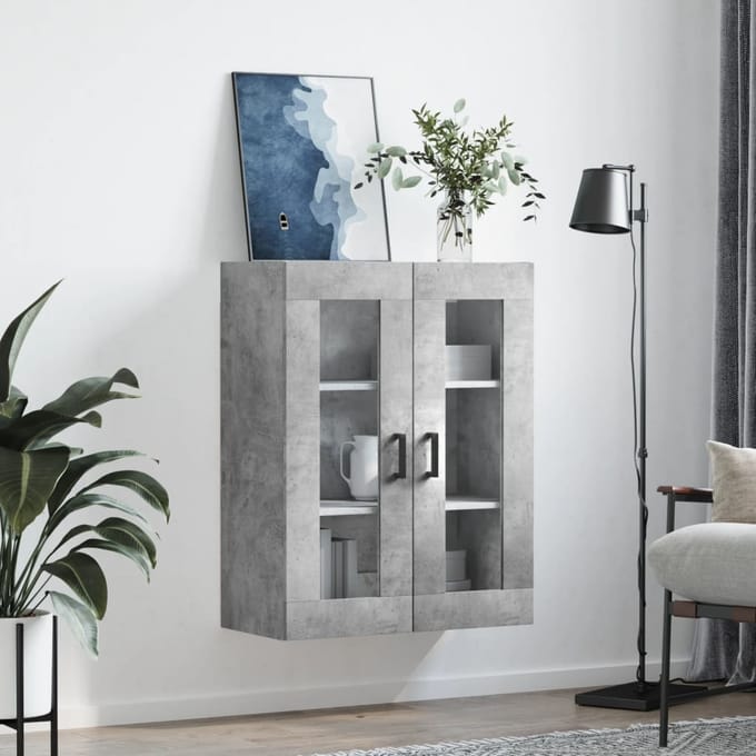 vidaXL - Wandkast - 69,5x34x90 - cm - betongrijs