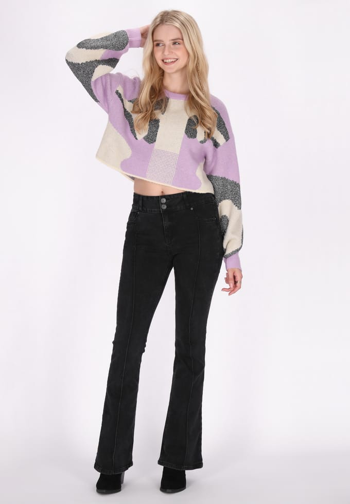 IZIA Jumper Dames Lavendel crème