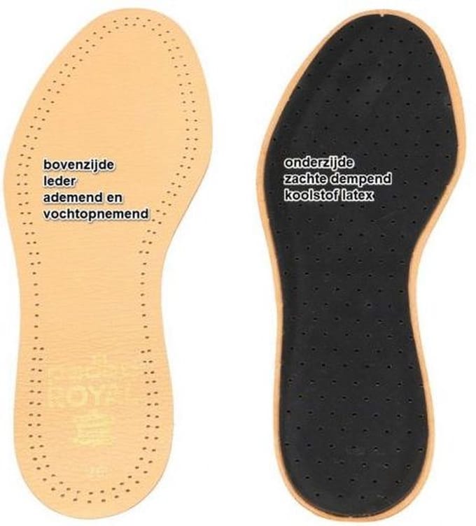 Pedag Royal 102 leren inlegzool – Geschikt voor normale schoenen, wandelschoenen en werkschoenen, van latex en leer – 48