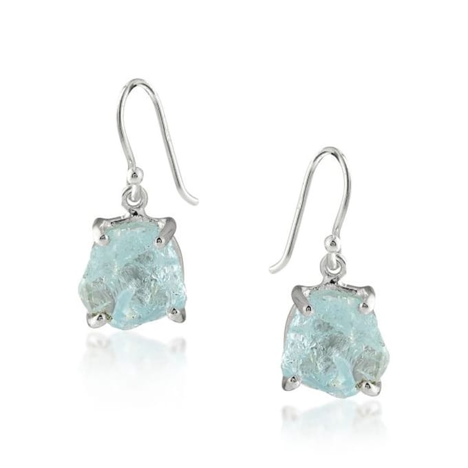 SilverGems Zilveren oorhangers met Aquamarijn edelstenen