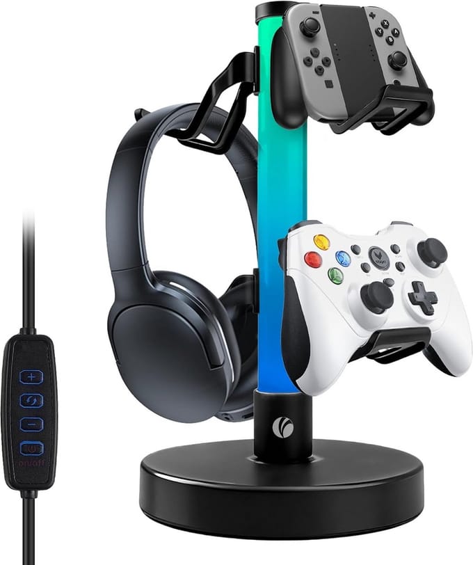 VCOM RGB headset houder met 17 lichtmodi -controller houder bureau