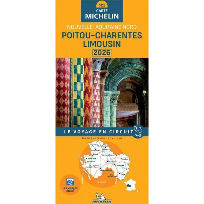 Michelin Wegenkaart 521 Poitou Charentes 2026 - Regionale Kaarten Michelin
