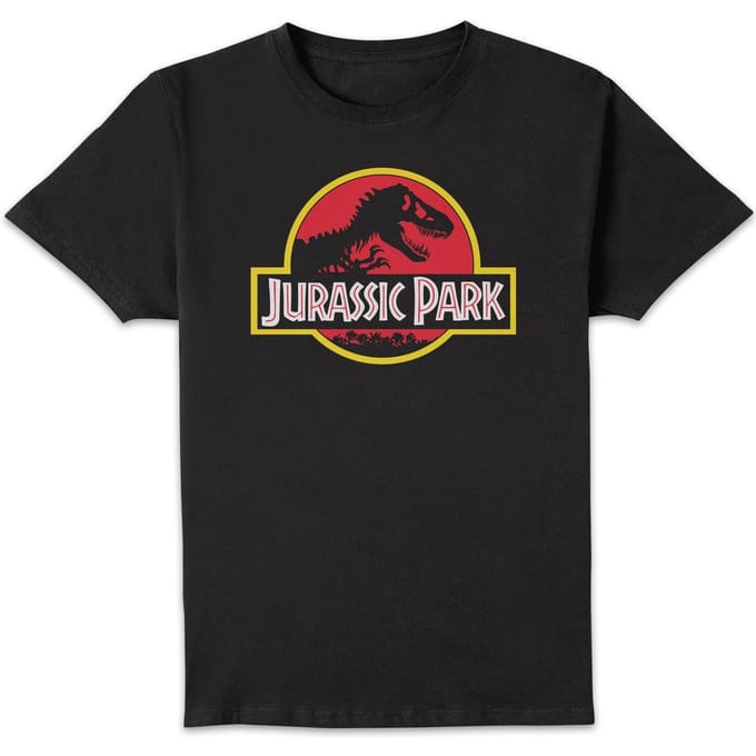 Classic Jurassic Park Logo Men's T-Shirt - Black - M