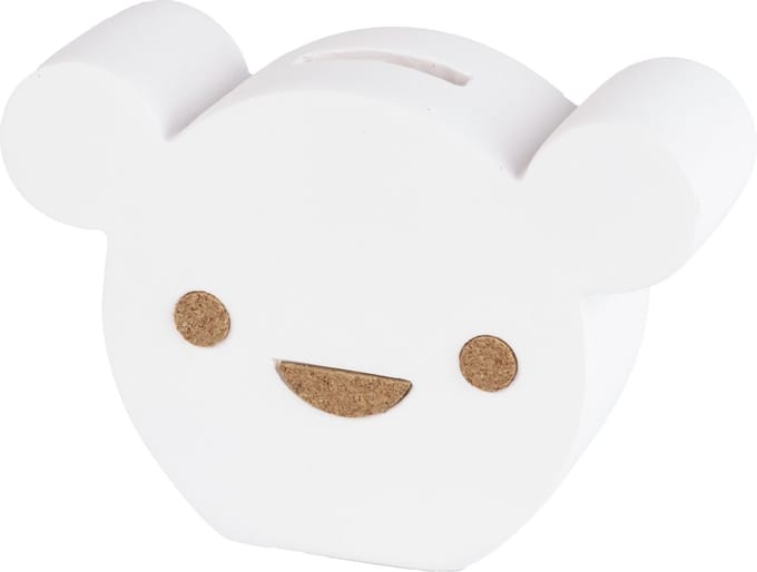 BAMBAM - Cork Bear Moneybank - wit - spaarpot