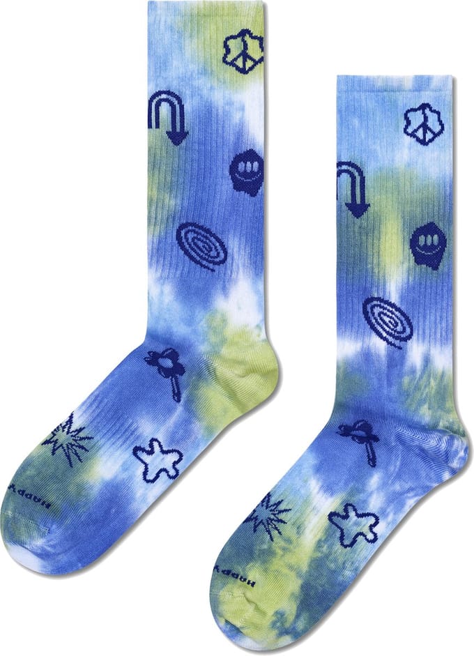 Happy Socks Hyper Tie-Dye Sneaker Sock - unisex sokken - blauw - Unisex - Maat: 41 - 46