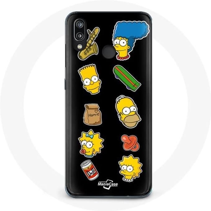 Coque de protection - Les Simpson - Huawei P20 Lite - Souple - Noir - Protection chocs noir