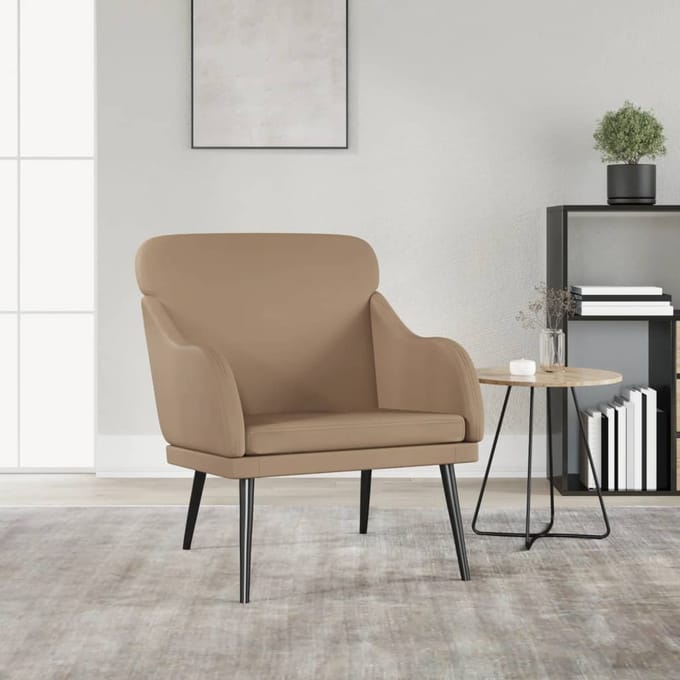 vidaXL Fauteuil 63x76x80 cm kunstleer cappuccinokleurig