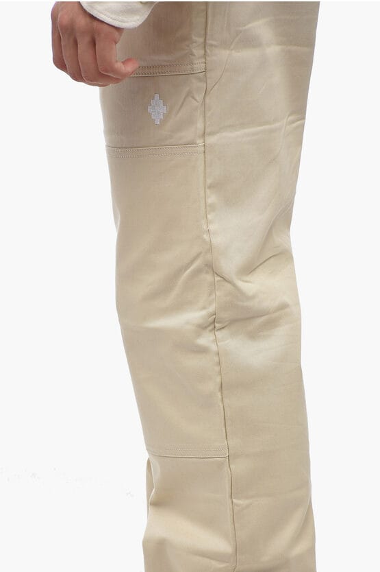 Katoenen CROSS Chino-broek in beige