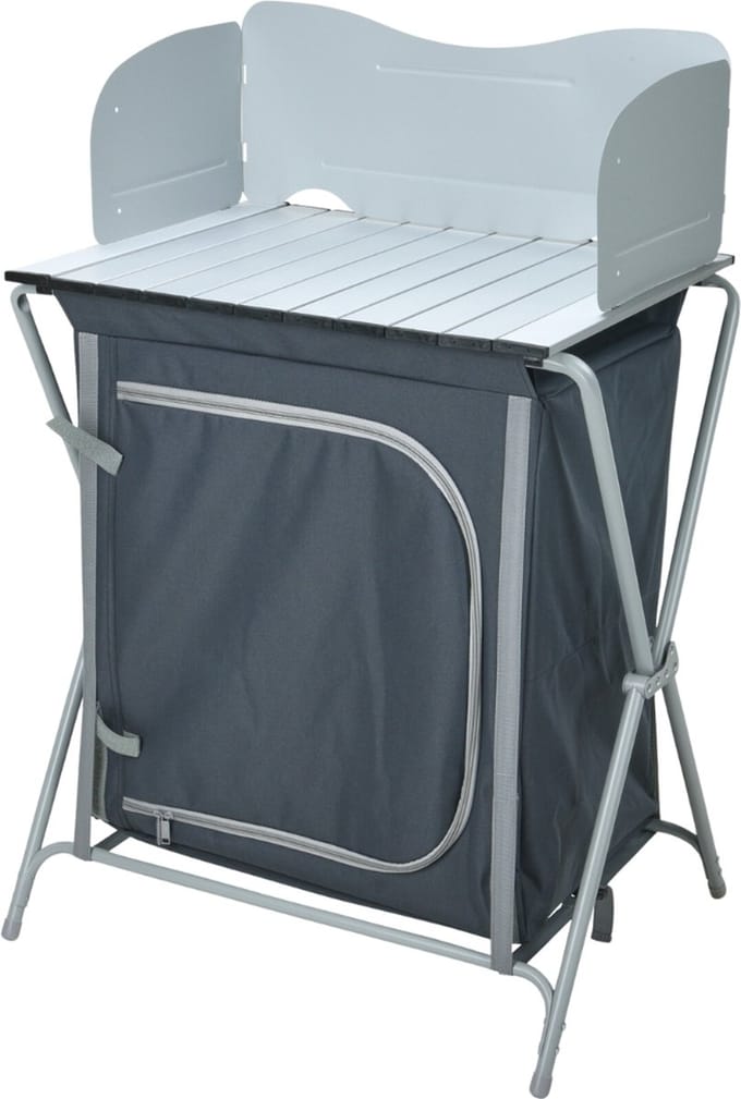 HIXA Campingkast - Campingkeuken - Opbouwbaar - 63x50x79cm - Grijs