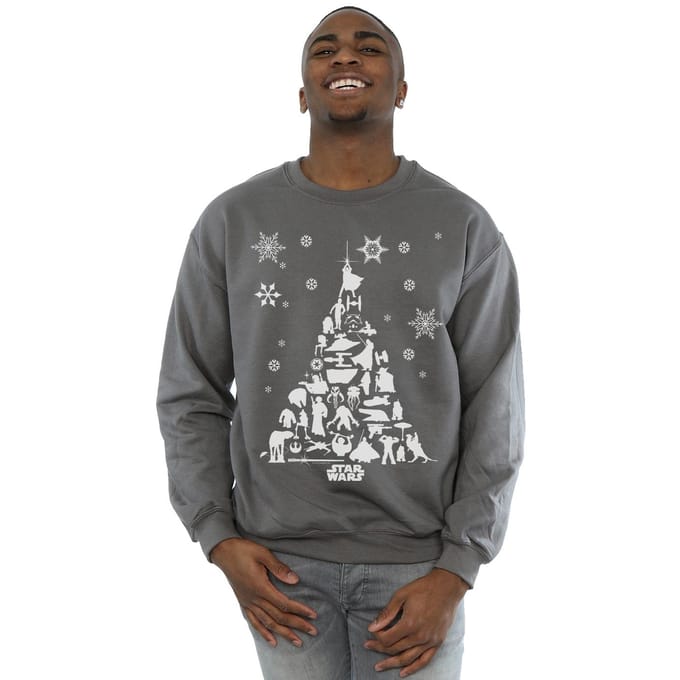Star Wars Heren Kerstboom Sweatshirt (Houtskool)
