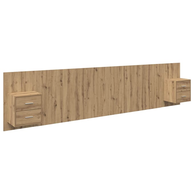vidaXL - Hoofdeinde - Met - Kast - 3 - st - Artisan - Eiken - Bewerkt - hout
