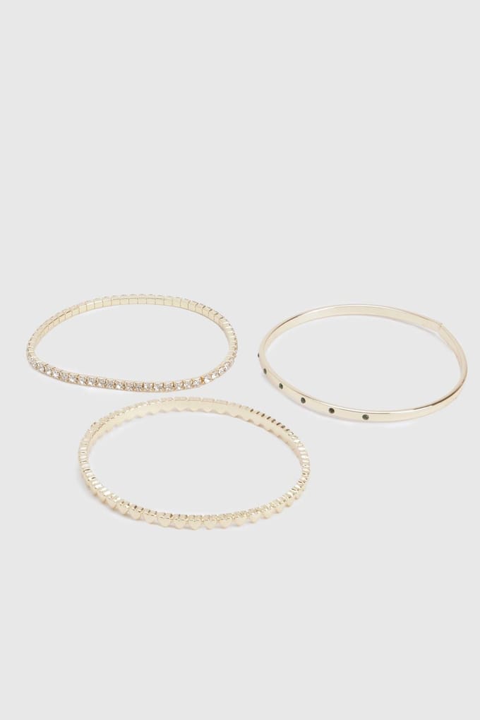 boohoo Dames Versierde Armband 3 Pack | Goud