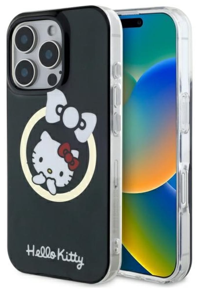 Hello Kitty Serie - MagSafe iPhone 16 Pro Max Hoes - Zwart - Fun Bow Design