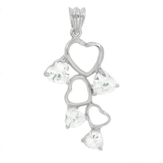 Blinx Jewels Zilveren Hanger Hartjes Zirkonia