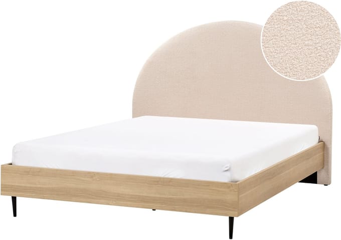 MILLAY - Bed - Beige - 140 x 200 cm - Bouclé