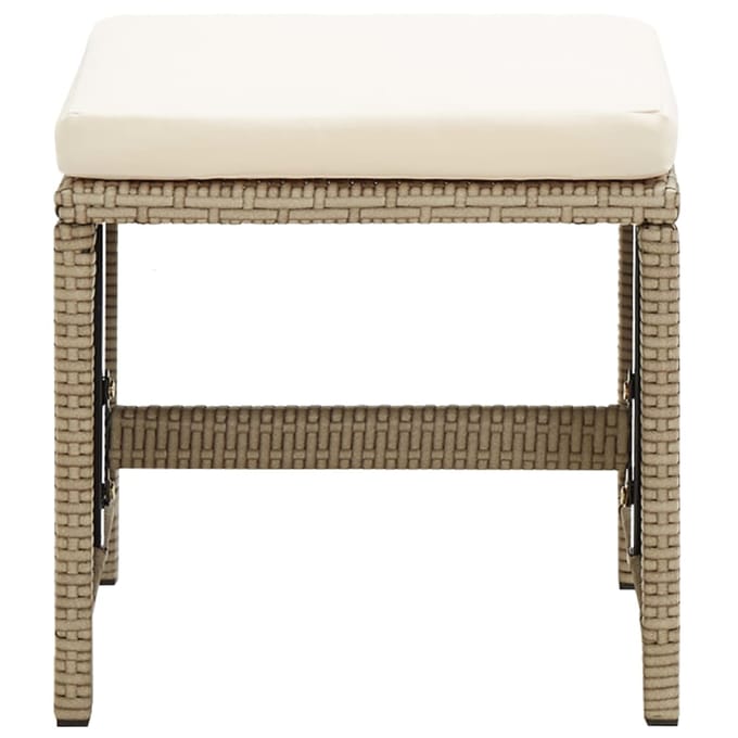 vidaXL - Tuinkrukken - 4 - st - met - kussens - poly - rattan - beige