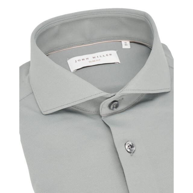 John Miller Overhemd Plain Color Hyperstretch Cutaway Collar Midden Grijs / male