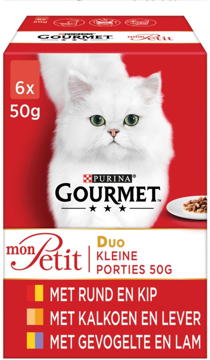 Gourmet Mon Petit Duo - Vlees - Kattenvoer - 6 x 50 g