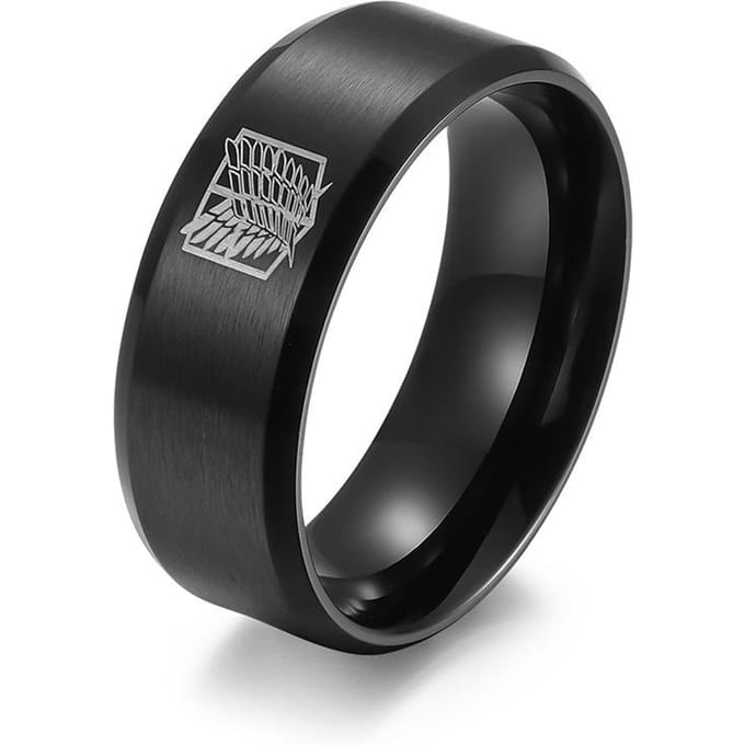 Attack on Titan Vrijheidsvleugels Titanium Staal Ring Japanse Anime Merchandise 12# black