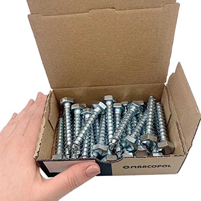 Schroeven 25 stuks M10 x 60 mm verzinkt staal zeskant