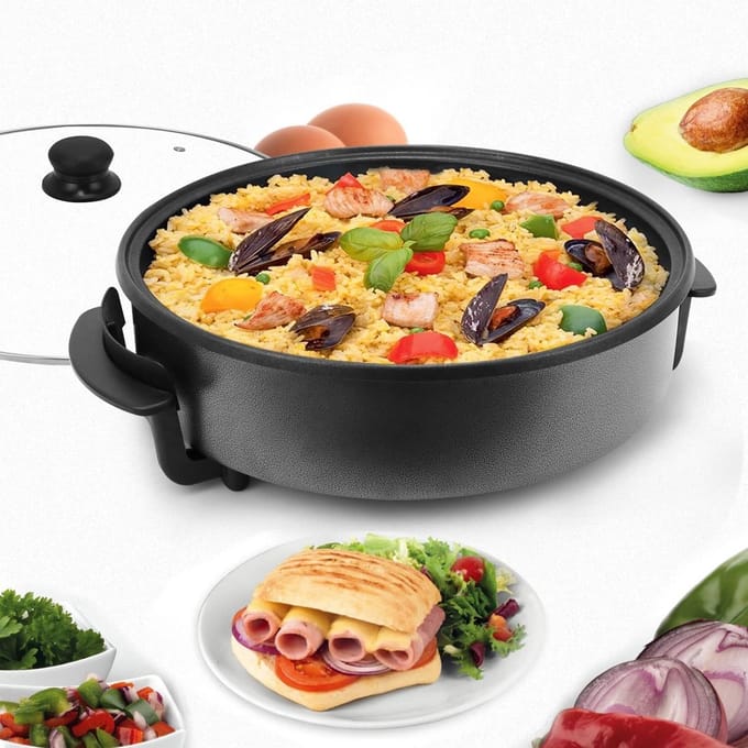Multifunctionele Elektrische Pan 42 cm met Antiaanbaklaag en Instelbare Temperatuur