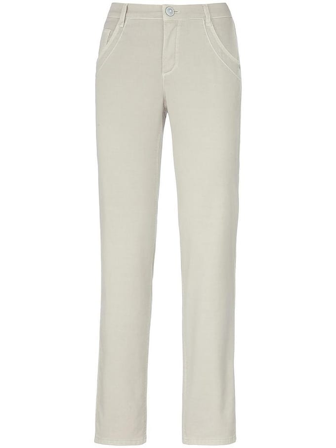 Broek in 5-pocketsmodel galons opzij Van Peter Hahn beige