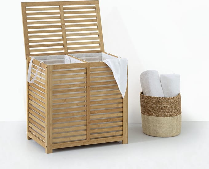 5Five Sicela Dubbele Wasmand 100L - Bamboe - 58 x 40 x 60 CM