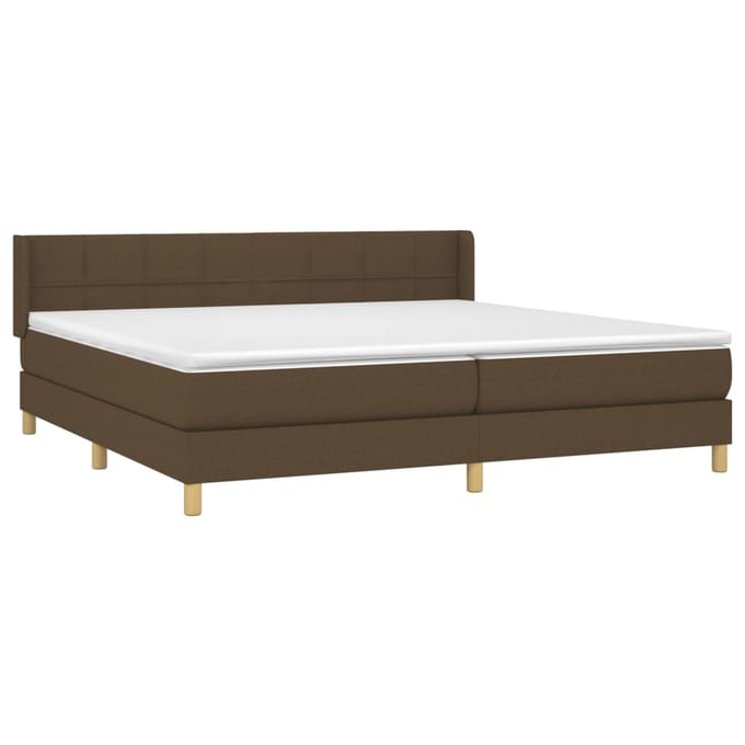 vidaXL - Boxspring - met - matras - stof - donkerbruin - 200x200 - cm