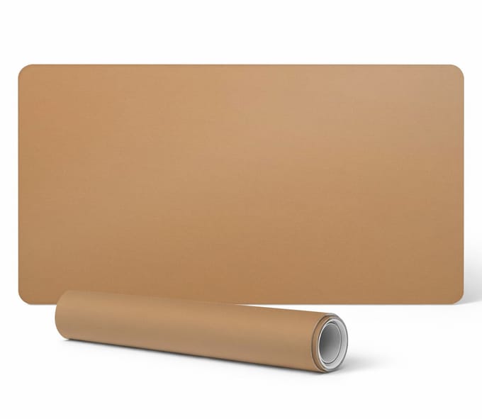 Vinyl bureauonderlegger met stijlvolle print, oranje kleur, 100x50 cm