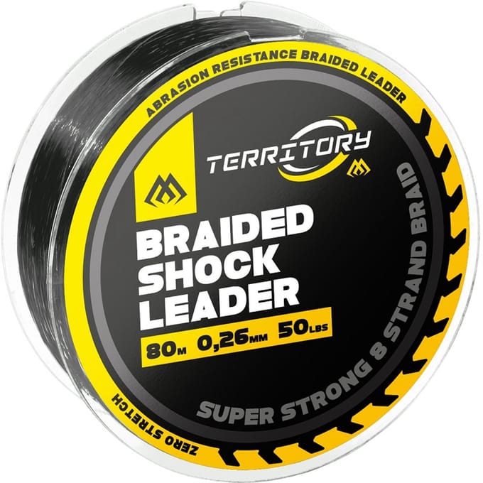 Gevlochten Shock Leader 0,30 mm – 60 lbs – 80 m – Zwart – Mikado