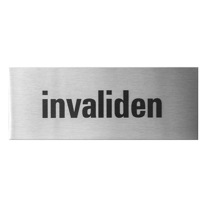 WC-bordje - RVS geborsteld - RVS - GPF - RVS deurbordje 'Invaliden' rechthoekig