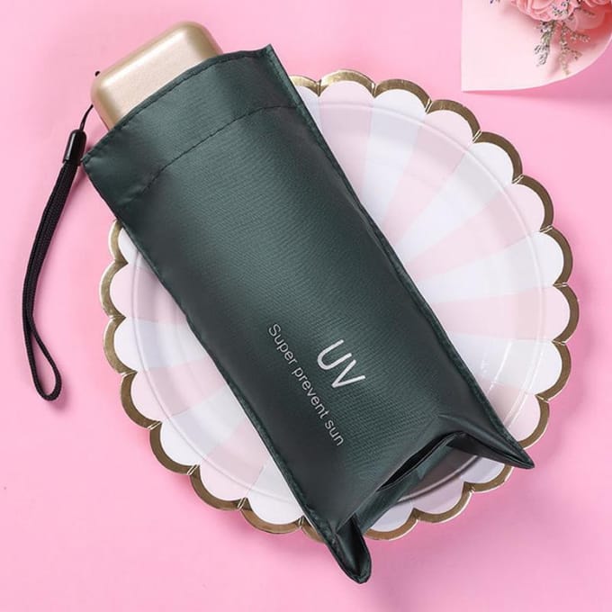 Ultralichte mini-zonneparaplu UV-bescherming Waterdichte draagbare regen- en regencapsuleparaplu 18cm gray